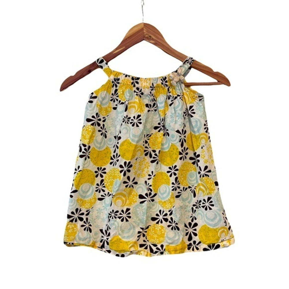 Rim Zim Kids 3T yellow floral 100% cotton bow‎ neckline A line dress